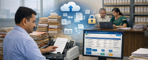 Government office using enterprise document management system for secure records management and compliance in India