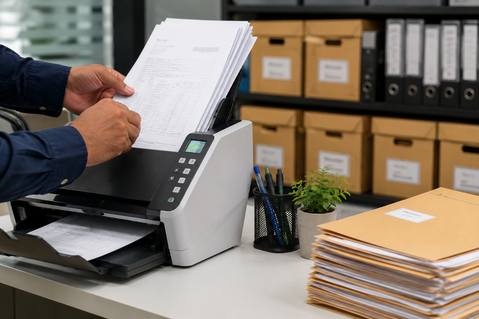 Businesses managing files through secure digital document systems